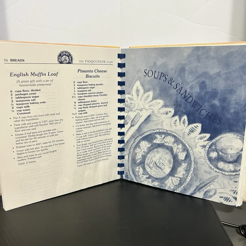 The Pasquotank Plate Coastal Carolina Cuisine Cookbook NC Spiral Bound